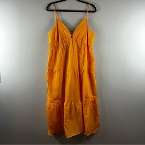 Rails Bright Orange Tiered Spaghetti-Strap Maxi Dress